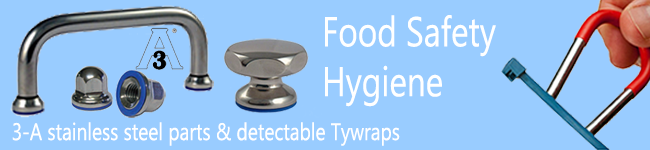 3-A quality stainless steel parts and detectable ty-wraps